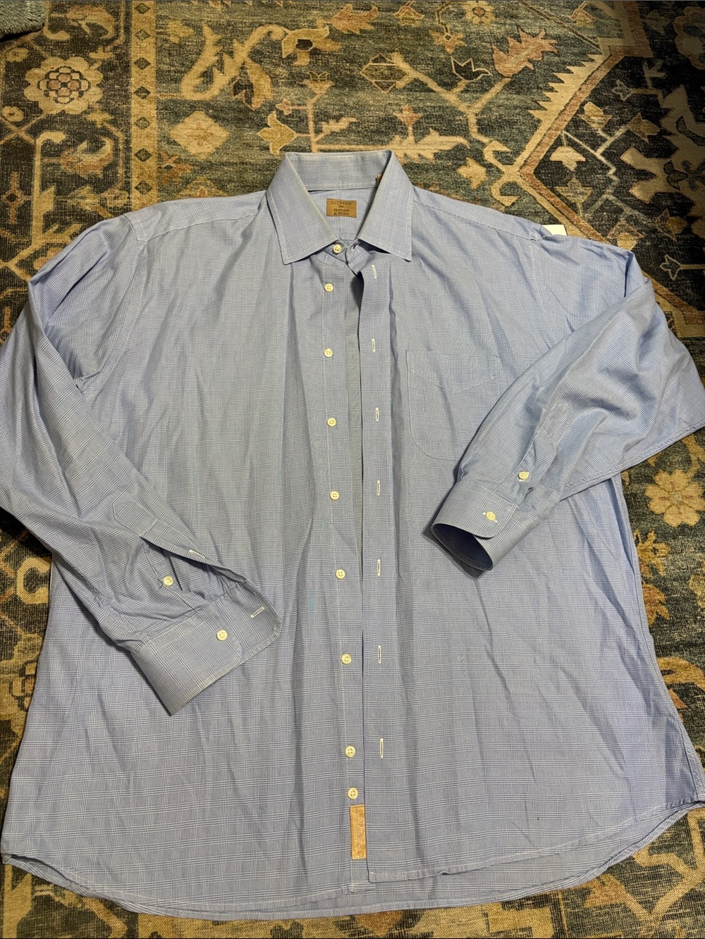 Light Blue Men's Dress Shirt with Point Collar - Unbranded
